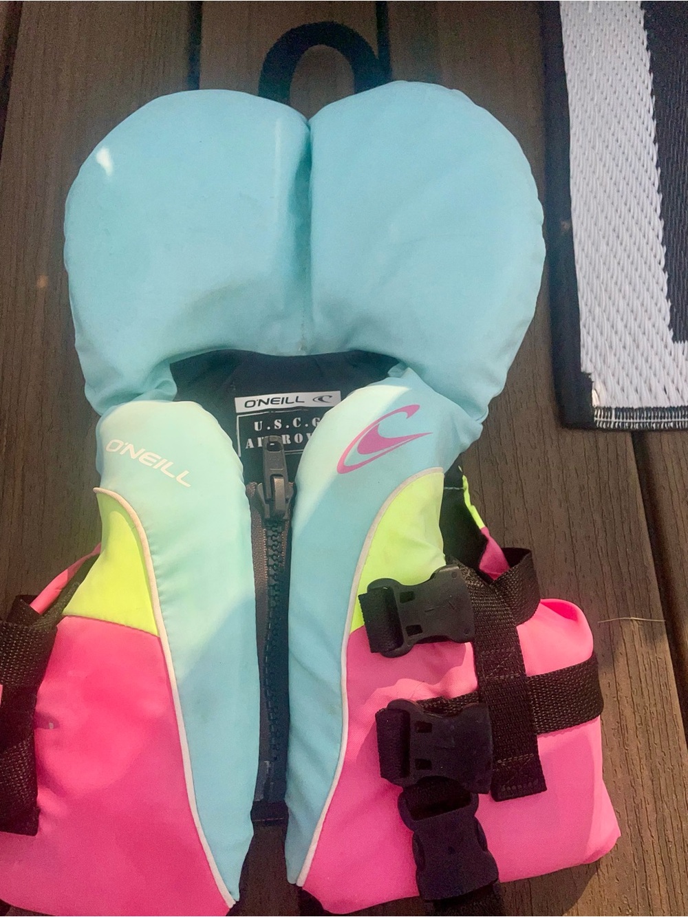 O'Neill infant life Jacket - Aqua, Pink & Lime